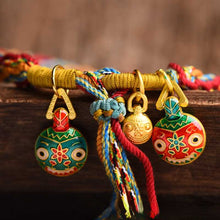 Load image into Gallery viewer, Handwoven Tibetan Style Cotton Rope Reincarnation Jewelry Bracelet Swallowing Gold Beast Hand Rope Bracelet