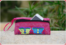 Load image into Gallery viewer, Yunnan Ethnic Embroidery Coin Purse Big Peony Women's Cloth Bag Clutch Bag