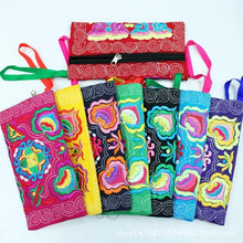 Load image into Gallery viewer, Yunnan Ethnic Embroidery Coin Purse Big Peony Women's Cloth Bag Clutch Bag