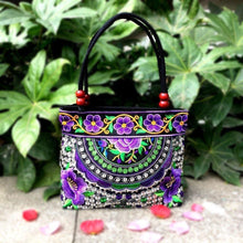 Load image into Gallery viewer, Bayberry Embroidery Ethnic Travel Women Shoulder Bags Handmade Canvas Wood Beads Handbag - hiblings