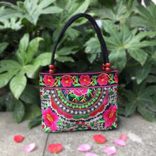 Load image into Gallery viewer, Bayberry Embroidery Ethnic Travel Women Shoulder Bags Handmade Canvas Wood Beads Handbag - hiblings