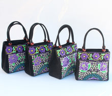 Load image into Gallery viewer, New Tibet National Canvas Women's Bag Flower Small Square Bag Embroidered Double Pull Lock Lady Handbag