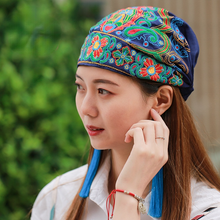 Load image into Gallery viewer, Tibetan Ethnic embroidered headscarf hat leisure retro embroidered hat