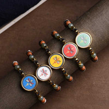 Load image into Gallery viewer, Tibetan Zakiram Thangka Pendant Hand-painted Thangka Five-way God of Wealth, Eye-catching and Multi-treasure Bracelets for Men and Women.