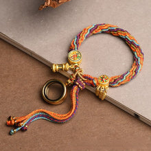 Load image into Gallery viewer, Hand-woven Tibetan wind reincarnation bracelet zakiram green tara yellow god of wealth Manjushri thangka bracelet Tibetan style bracelet