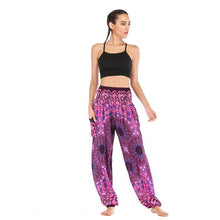 Load image into Gallery viewer, Fashion Thai Casual Yoga Pants Knickers Yoga Suit Women Cotton 52 Loose Floral Pants