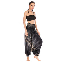 Load image into Gallery viewer, Women's Summer Cotton Silk Rayon Casual Yoga Pants Beach Folk Style Jumpsuit Pants Casual Pants