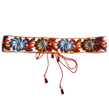Load image into Gallery viewer, Bandwidth waist seal ethnic style Tibetan clothes robe with string waist chain retro embroidery women's national style