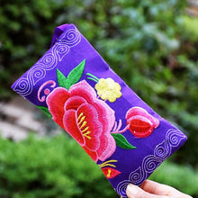 Load image into Gallery viewer, Long Double sided Embroidered Wallet, Wrist Bag, Handheld Bag, Women's Bag, Ethnic Style Cotton and Hemp Fabric Art Bag