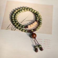 Load image into Gallery viewer, Old material green sandalwood Buddha beads bracelet female forest student sandalwood passion seed bracelet couple ethnic style