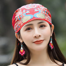 Load image into Gallery viewer, New Ethnic Style Retro Embroidery Flower Cap Cotton Hemp Thin Versatile Hat