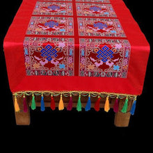 Load image into Gallery viewer, Tibetan-style folk wind tablecloth custom retro long table tea tablecloth Buddha hall decoration for tablecloth Buddha tablecloth