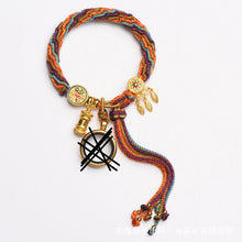 Load image into Gallery viewer, Hand-woven Tibetan wind reincarnation bracelet zakiram green tara yellow god of wealth Manjushri thangka bracelet Tibetan style bracelet
