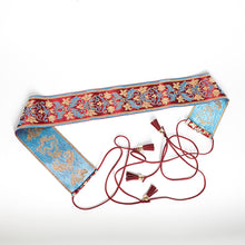 Load image into Gallery viewer, Bandwidth waist seal ethnic style Tibetan clothes robe with string waist chain retro embroidery women's national style