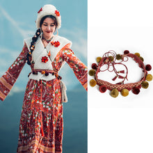 Load image into Gallery viewer, Bandwidth waist seal ethnic style Tibetan clothes robe with string waist chain retro embroidery women's national style