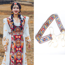 Load image into Gallery viewer, Bandwidth waist seal ethnic style Tibetan clothes robe with string waist chain retro embroidery women's national style