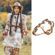 Load image into Gallery viewer, Retro Ethnic Tibetan Clothing Belt Elastic Waist Belt Turquoise Beading Accessories Tibetan Robe Lady Belt