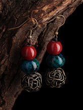 Load image into Gallery viewer, Original Handmade Ceramic Earrings Tibetan Jewelry, Ethnic Minority Style Earrings, Retro Literary Earrings