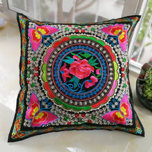 Load image into Gallery viewer, Ethnic Style Flower Embroidered Pillow Cover Cushion Cover