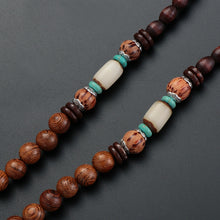 Load image into Gallery viewer, Unisex Handmade Necklace Nepal Buddhist Mala Wood Beads Pendant & Necklace Ethnic Fish Horn Long Statement Men Women's Jewelry