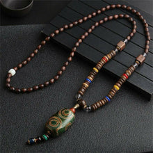 Load image into Gallery viewer, Unisex Handmade Necklace Nepal Buddhist Mala Wood Beads Pendant & Necklace Ethnic Fish Horn Long Statement Men Women's Jewelry