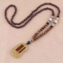 Load image into Gallery viewer, Unisex Handmade Necklace Nepal Buddhist Mala Wood Beads Pendant & Necklace Ethnic Fish Horn Long Statement Men Women's Jewelry