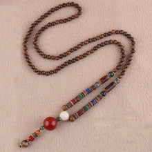Load image into Gallery viewer, Unisex Handmade Necklace Nepal Buddhist Mala Wood Beads Pendant & Necklace Ethnic Fish Horn Long Statement Men Women's Jewelry