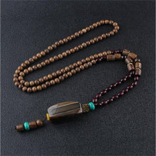 Load image into Gallery viewer, Unisex Handmade Necklace Nepal Buddhist Mala Wood Beads Pendant & Necklace Ethnic Fish Horn Long Statement Men Women's Jewelry