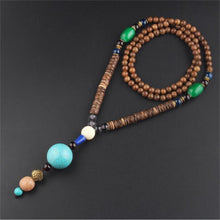 Load image into Gallery viewer, Unisex Handmade Necklace Nepal Buddhist Mala Wood Beads Pendant & Necklace Ethnic Fish Horn Long Statement Men Women's Jewelry