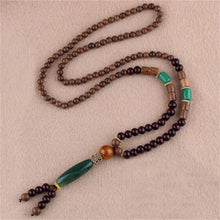 Load image into Gallery viewer, Unisex Handmade Necklace Nepal Buddhist Mala Wood Beads Pendant & Necklace Ethnic Fish Horn Long Statement Men Women's Jewelry