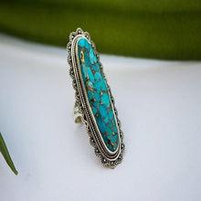 Load image into Gallery viewer, Vintage Look Tibet Alloy Antique Plated Personality Green Ring - hiblings