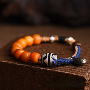Tibetan Style Woven Bracelet, Agate, Bead, Cotton Thread, Bracelet Headgear, Minority Ethnic Style Couple Bracelet Gift