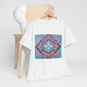 Tibetan Vintage Pattern printing T-shirt Unisex Heavy Cotton Tee