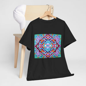 Tibetan Vintage Pattern printing T-shirt Unisex Heavy Cotton Tee