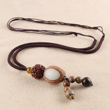Load image into Gallery viewer, Simple Ethnic Bodhi Sweater Chain Joker Long Necklace Cotton and Linen Clothing Accessories
