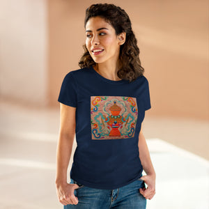 Tee Shirt Traditional Tibetan Treasure Bottle Women's Midweight Cotton