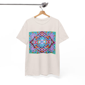 Tibetan Vintage Pattern printing T-shirt Unisex Heavy Cotton Tee