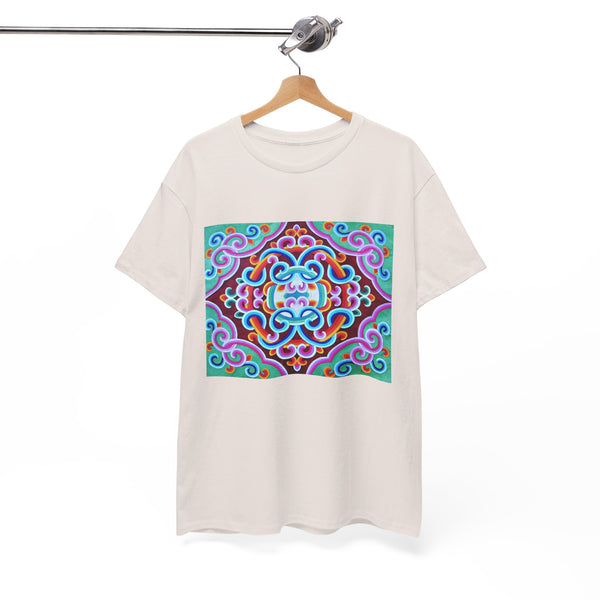 Tibetan Vintage Pattern printing T-shirt Unisex Heavy Cotton Tee