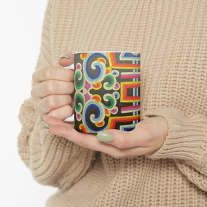 Tibetan Tradition Pattern Printing Ceramic Coffee Mug 11oz