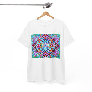Tibetan Vintage Pattern printing T-shirt Unisex Heavy Cotton Tee