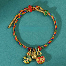 Load image into Gallery viewer, Gold Swallowing Beast Colorful Rope Bracelet Colorful Thread Blessing Wealthy Family Bracelet
