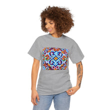 Load image into Gallery viewer, Tibetan Flower Pattern Printing T-shirt Unisex Heavy Cotton Tee

