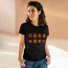 Load image into Gallery viewer, Eight Tibetan Treasures Printing Women&#39;s Midweight Cotton Tee
