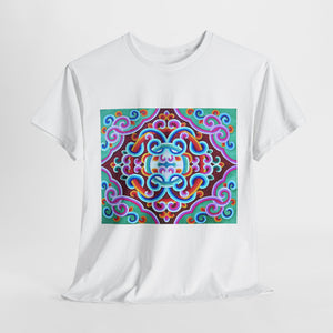 Tibetan Vintage Pattern printing T-shirt Unisex Heavy Cotton Tee
