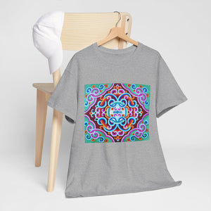 Tibetan Vintage Pattern printing T-shirt Unisex Heavy Cotton Tee