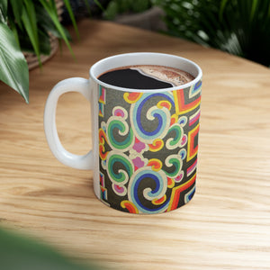 Tibetan Tradition Pattern Printing Ceramic Coffee Mug 11oz