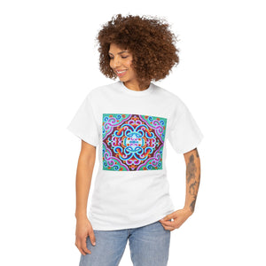 Tibetan Vintage Pattern printing T-shirt Unisex Heavy Cotton Tee