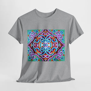 Tibetan Vintage Pattern printing T-shirt Unisex Heavy Cotton Tee