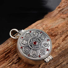 Load image into Gallery viewer, Silver Vintage Gawu Box Amulet Necklace Pendant Handmade Sweater Chain
