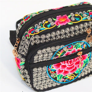 Ethnic Embroidered Multi-layer Bag Ladies Embroidered Casual Cloth Bag.
